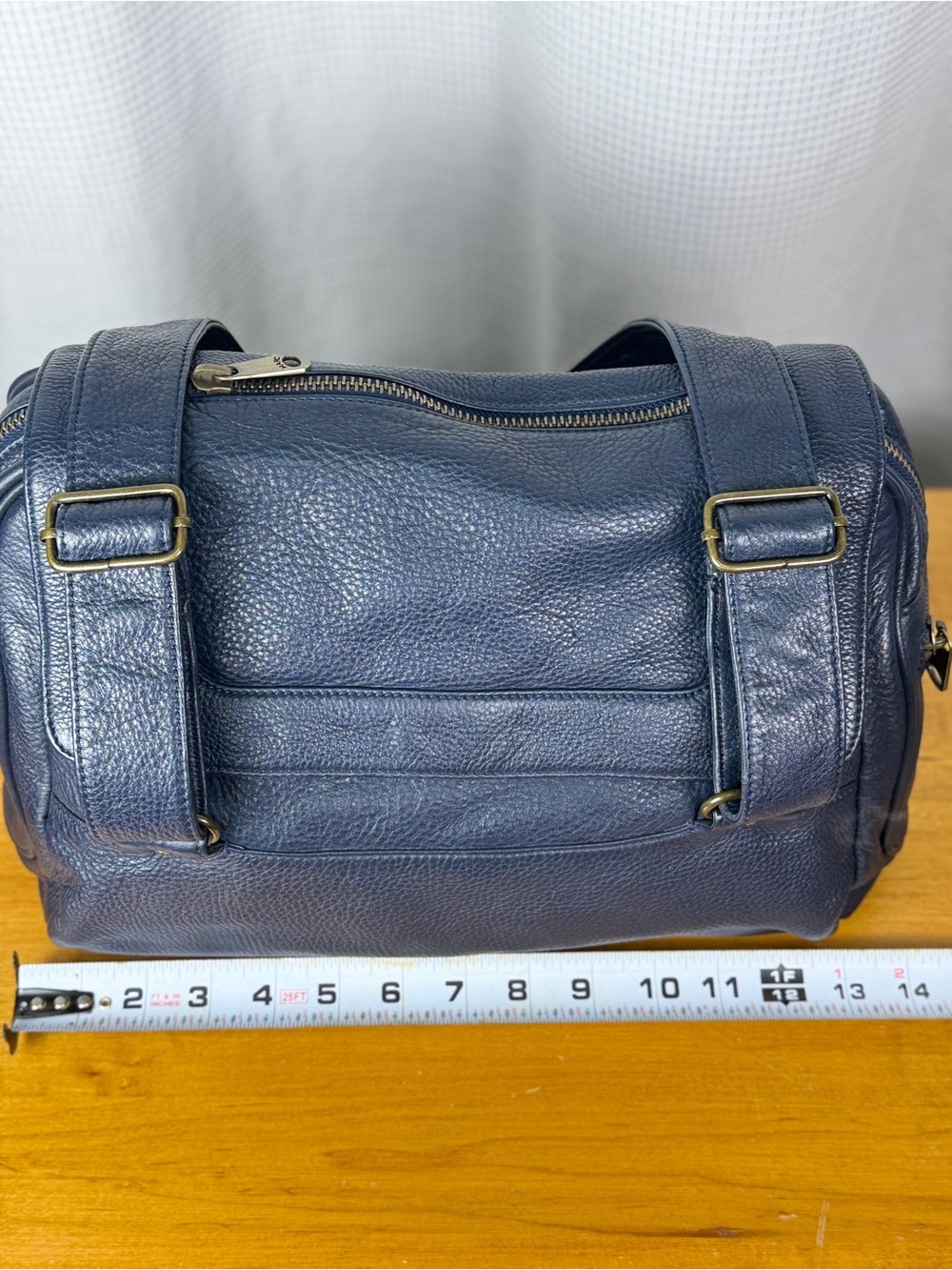 Marc Jacobs Vintage Y2K Navy Leather Satchel Shoulder Bag with Floral Lining EUC - Picture 14 of 14
